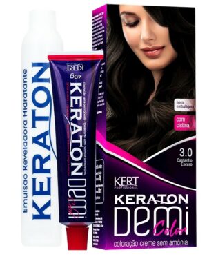 Kit 2 Coloração Keraton Demi Color Castanho Escuro 3.0