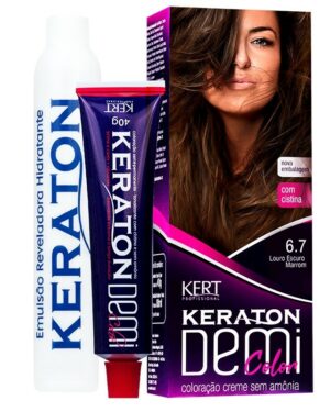 Kit 2 Coloração Keraton Demi Color Louro Escuro Marrom 6.7