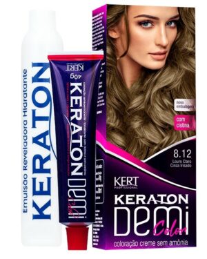 Kit 2 Coloração Keraton Demi Color Louro Claro Cinza I. 8.12
