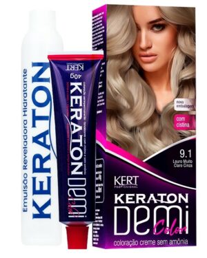 Kit 2 Coloração Keraton Demi Color Louro Muito Claro Cz 9.1